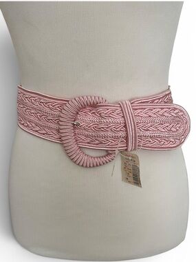 NWT Vintage Jacobson’s Pink Braided Wide Waist Belt with Wrapped Buckle